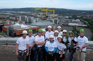 Sodexo NI abseils down Ireland’s tallest building for charity